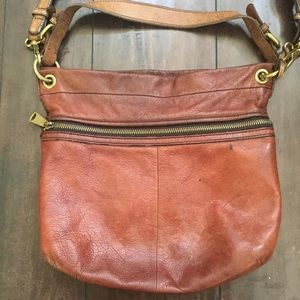 Fossil Explorer hobo crossbody brown